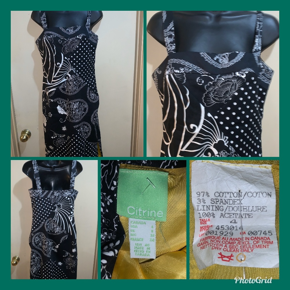 Citrine CANADA Women’s Floral PATCHWORK DRESS SZ 4